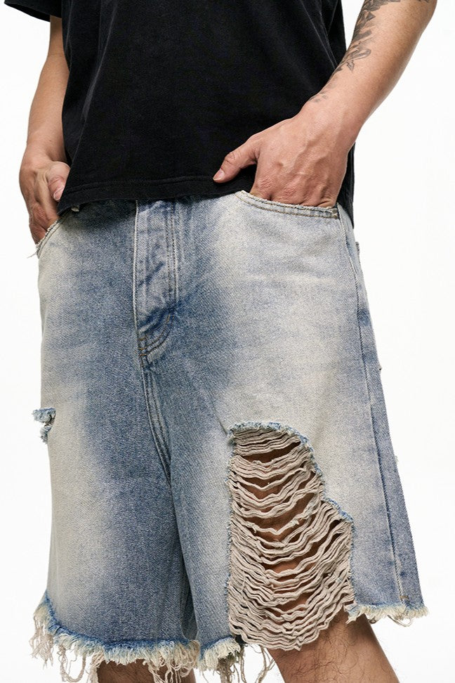 IAC | Distressed denim loose shorts