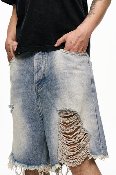 IAC | Distressed denim loose shorts