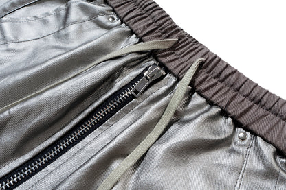IAC | Silver OO leather cargo pants