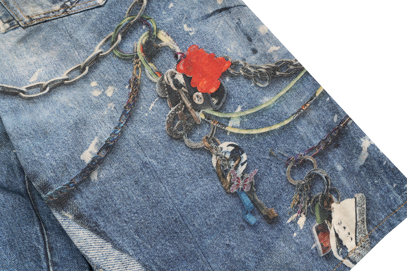 IAC | Damned chain denim loose shorts