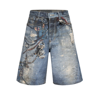 IAC | Damned chain denim loose shorts