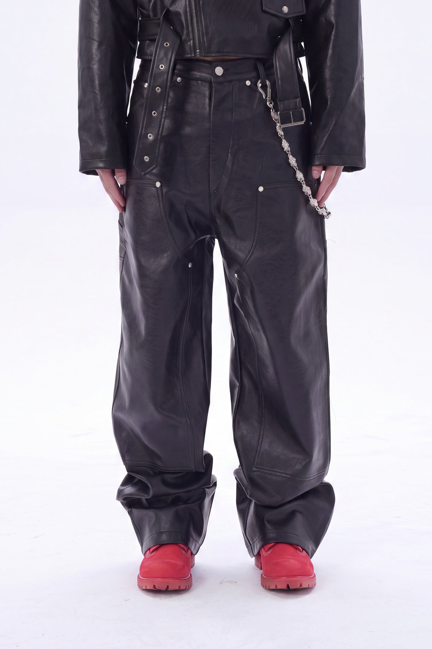 IAC | LEATHER CARPENTER PANTS