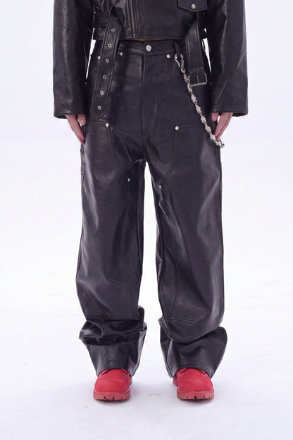 IAC | LEATHER CARPENTER PANTS