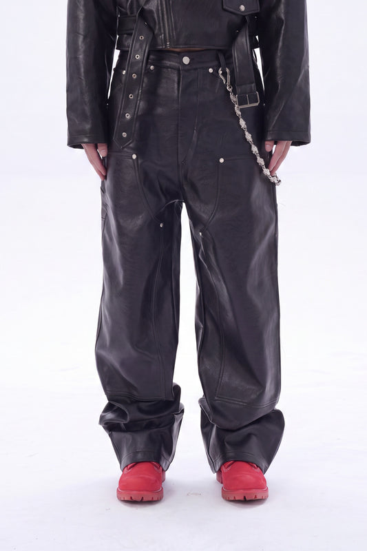 IAC | LEATHER CARPENTER PANTS