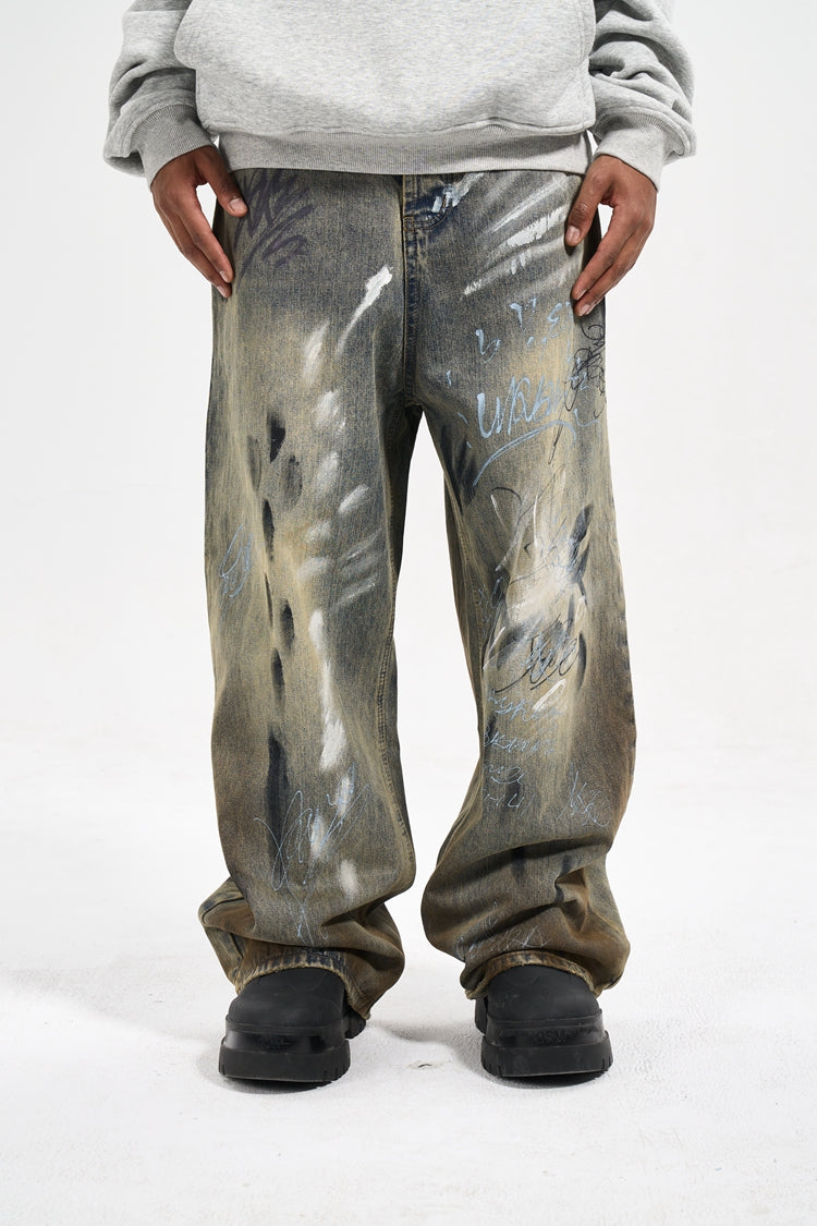 IAC | Evil Graffiti grey loose denim jeans