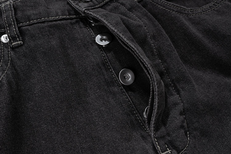 IAC | Full zipper black flared denim