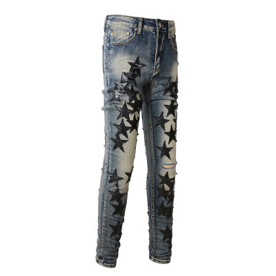 IAC | Black star skinny blue jeans