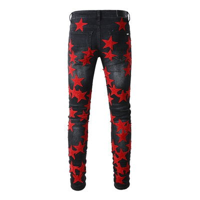 IAC | Red star dark blue skinny jeans