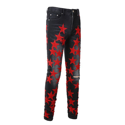 IAC | Red star dark blue skinny jeans