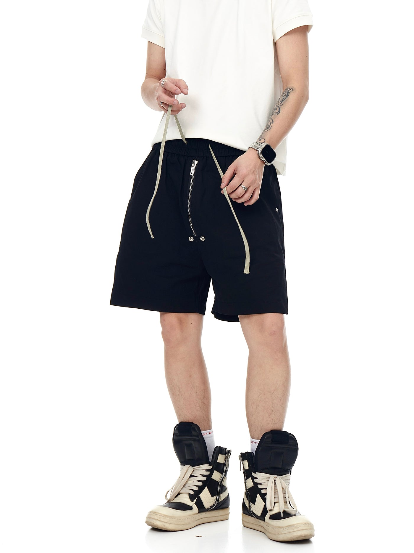 IAC | Black big zipper boxer shorts