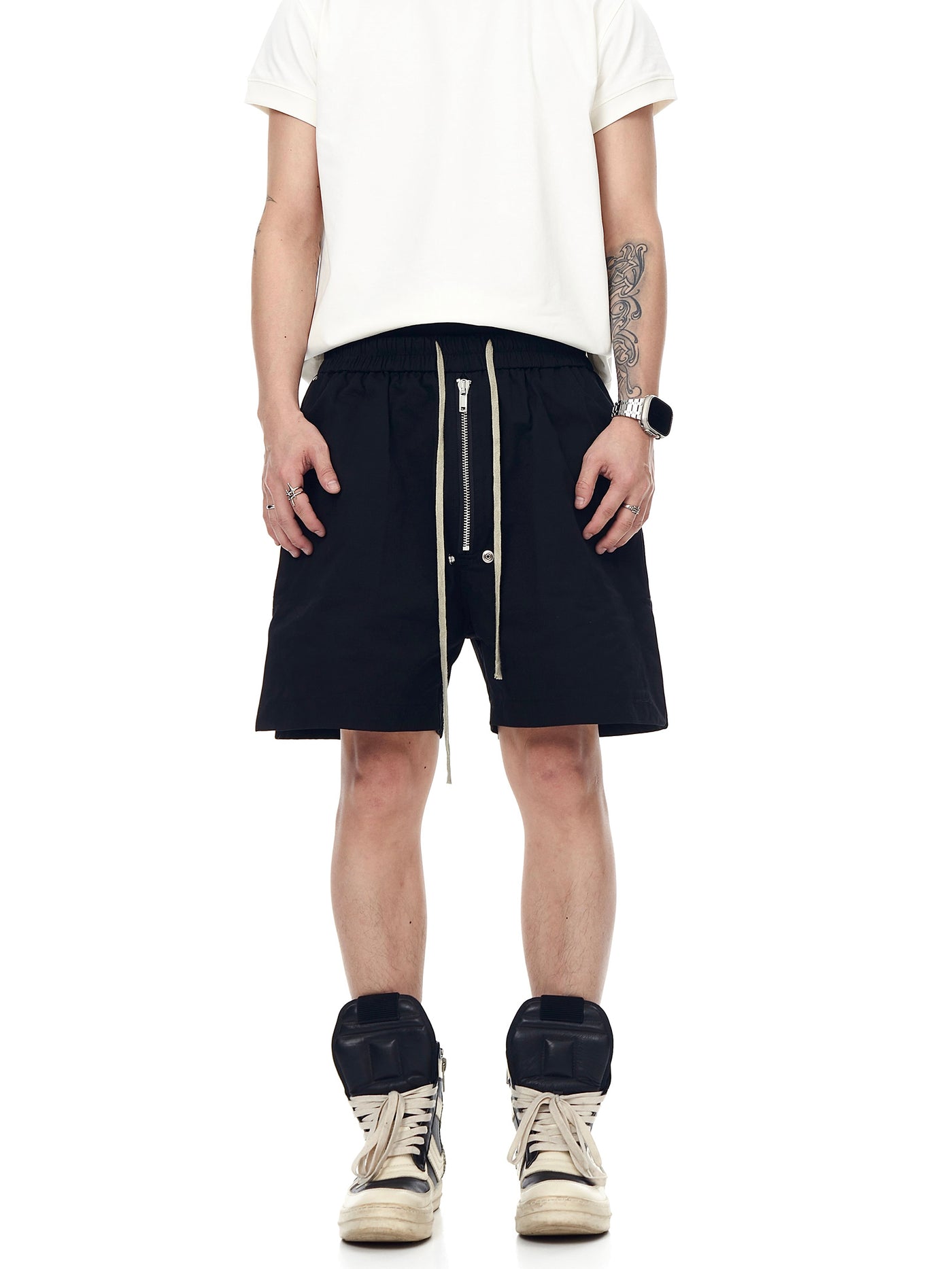 IAC | Black big zipper boxer shorts
