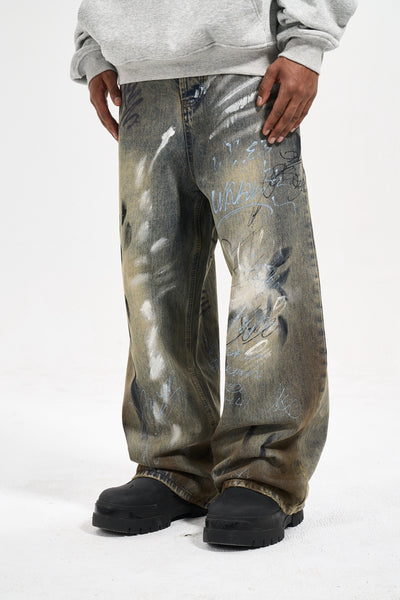 IAC | Evil Graffiti grey loose denim jeans