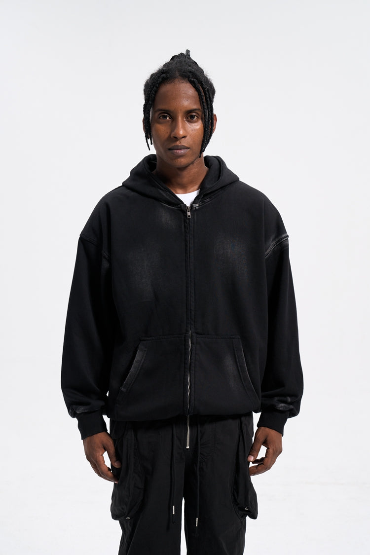 IAC | Heavy washed dirty black hoodie