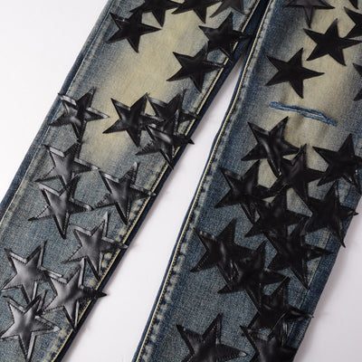 IAC | Black star skinny blue jeans