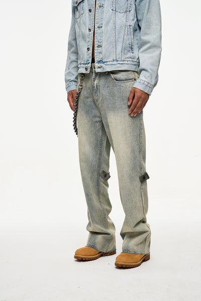 IAC | Johnny Blaze leather chain denim pants