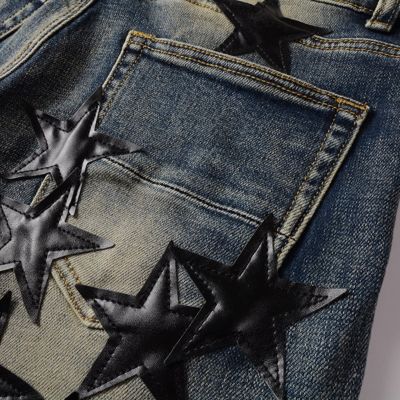 IAC | Black star skinny blue jeans