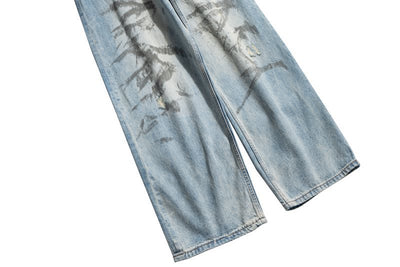 IAC | Dirty Painted loose denim