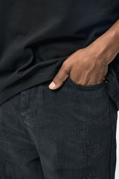 IAC | Pantaloni M3tamorphosis in pelle dark effetto invecchiato