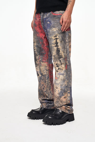 IAC | Dirty Spider-man denim pants