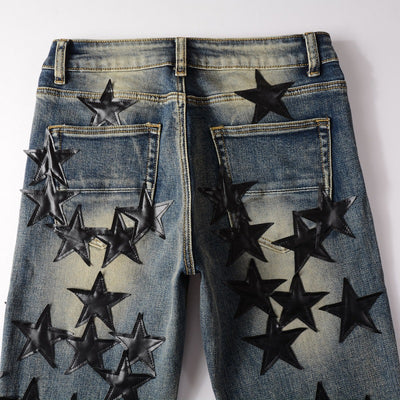 IAC | Black star skinny blue jeans