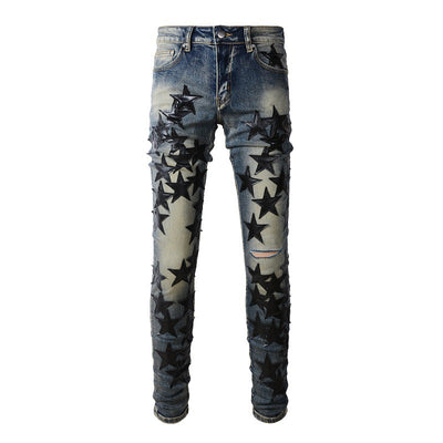 IAC | Black star skinny blue jeans