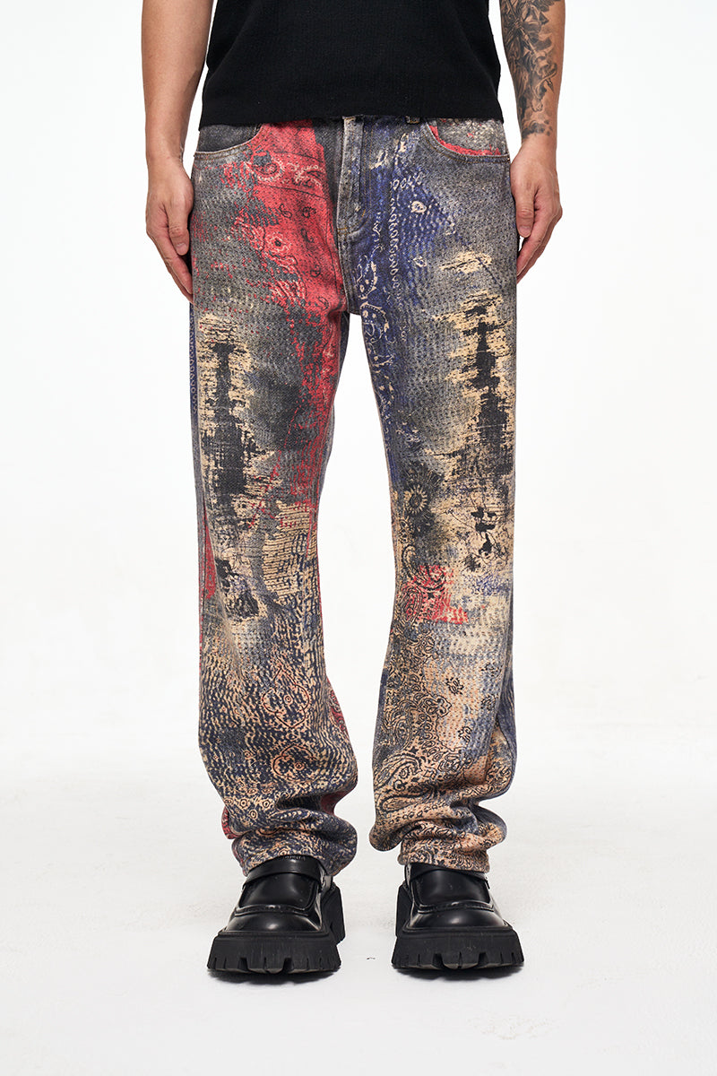 IAC | Dirty Spider-man denim pants