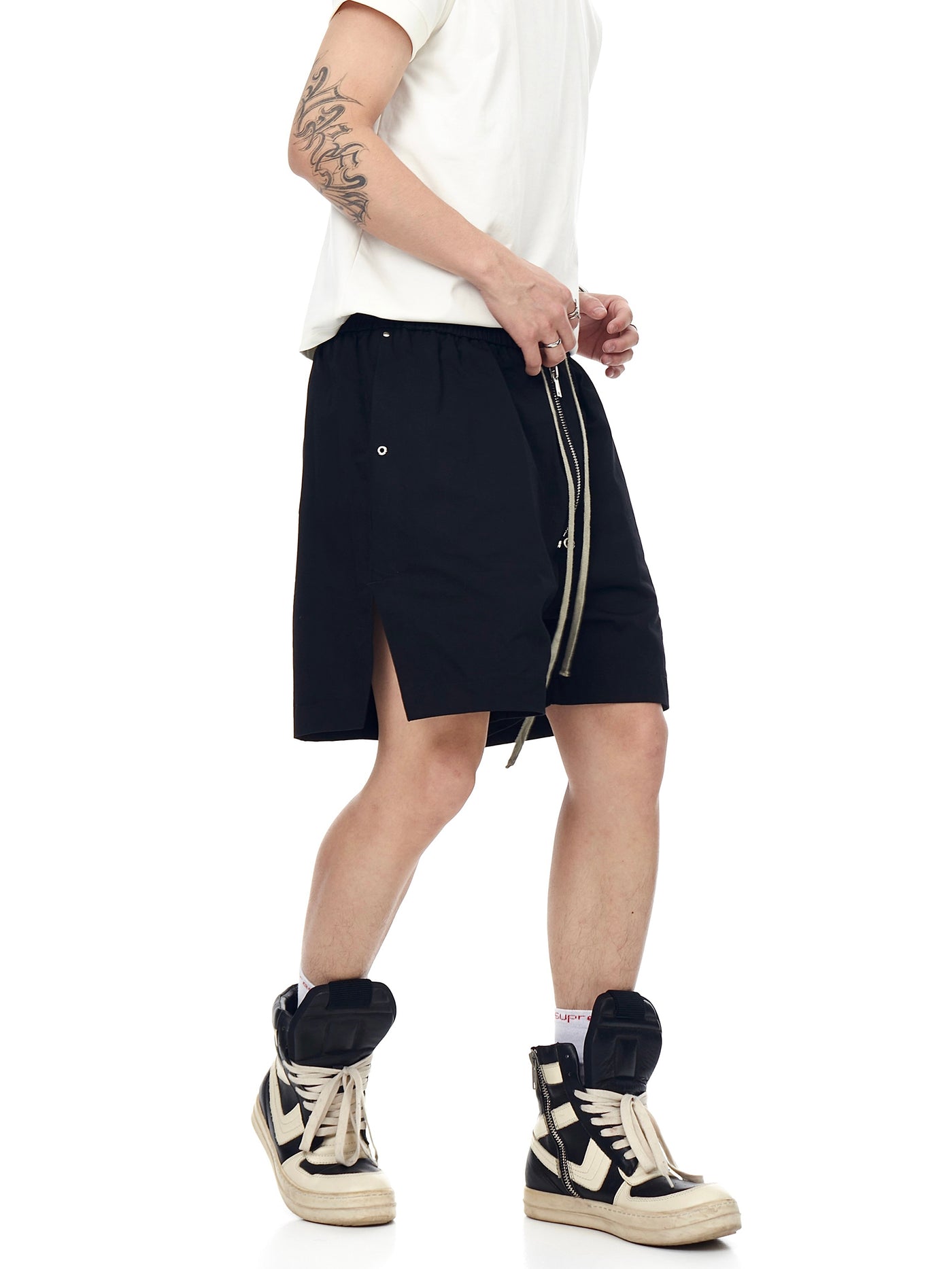 IAC | Black big zipper boxer shorts
