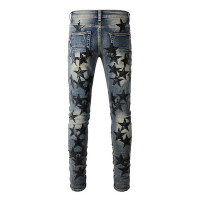 IAC | Black star skinny blue jeans