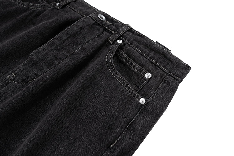 IAC | Full zipper black flared denim