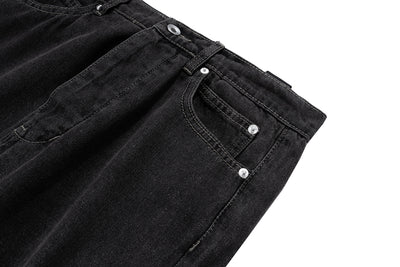 IAC | Full zipper black flared denim