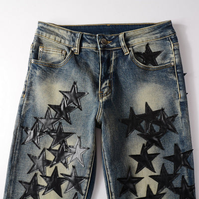 IAC | Black star skinny blue jeans