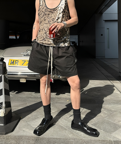IAC | Black big zipper boxer shorts