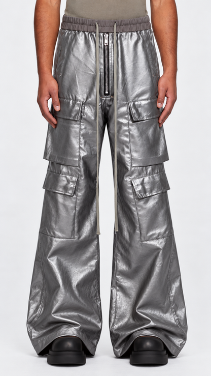 IAC | Silver OO leather cargo pants
