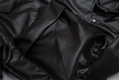 IAC | Black Heart leather fur bomber