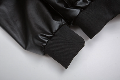 IAC | Black Heart leather fur bomber