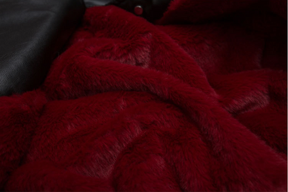 IAC | Black Heart leather fur bomber