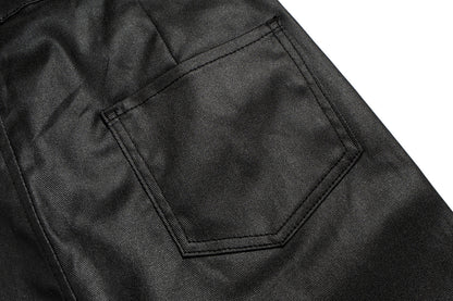 IAC | KNEE ZIPPER LOOSE PANTS (LEATHER EFFECT)