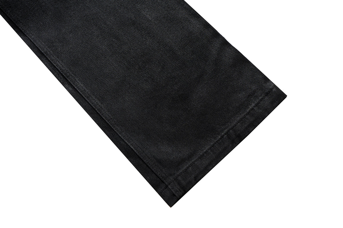 IAC | DOUBLE BLACK DENIM LEATHER JEANS