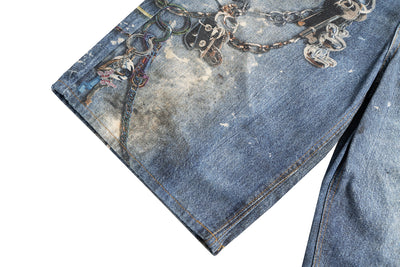 IAC | Damned chain denim loose shorts