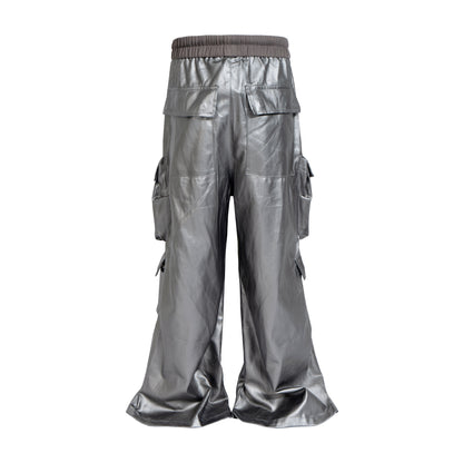 IAC | Silver OO leather cargo pants