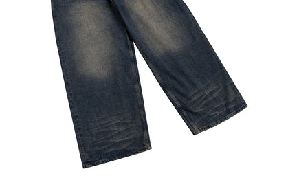 IAC | BLACK LEATHER POCKET BAGGY JEANS