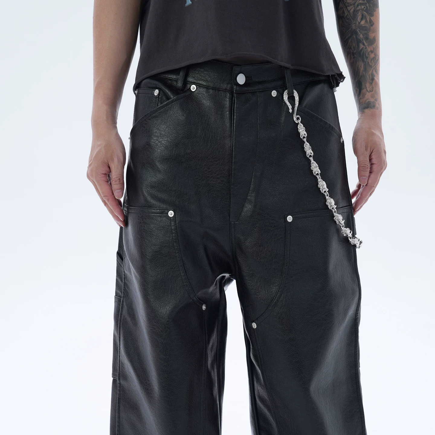 IAC | LEATHER CARPENTER PANTS
