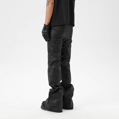 IAC | KNEE ZIPPER LOOSE PANTS (LEATHER EFFECT)