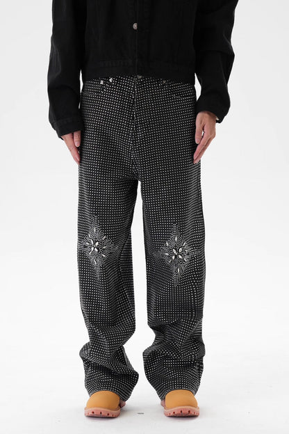 IAC | Rhinestone Flower Baggy Pants