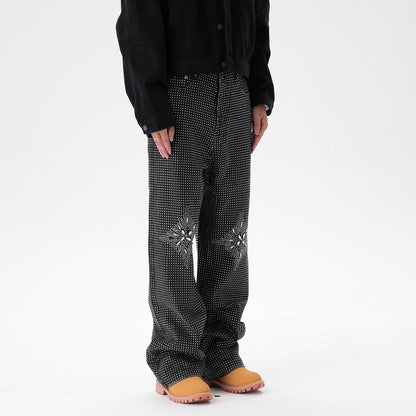 IAC | Rhinestone Flower Baggy Pants