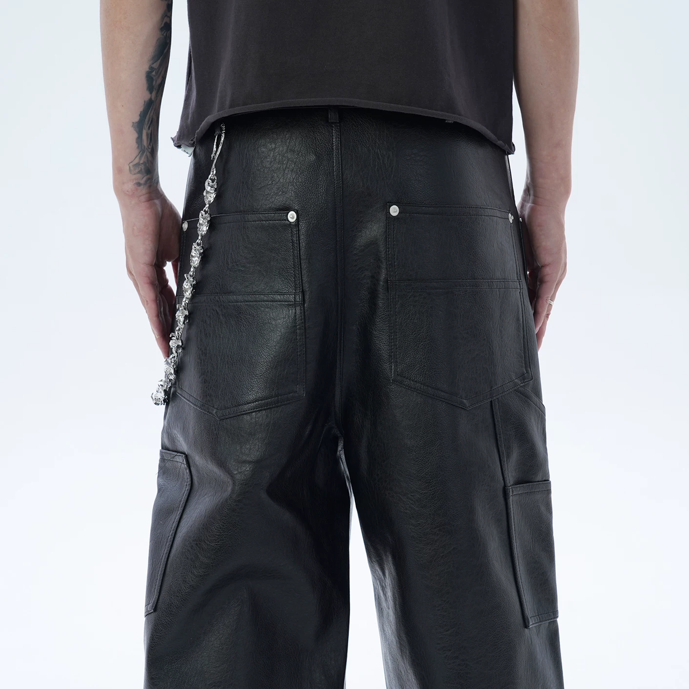 IAC | LEATHER CARPENTER PANTS