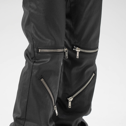 IAC | KNEE ZIPPER LOOSE PANTS (LEATHER EFFECT)