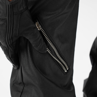 IAC | KNEE ZIPPER LOOSE PANTS (LEATHER EFFECT)