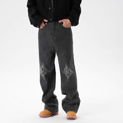 IAC | Rhinestone Flower Baggy Pants