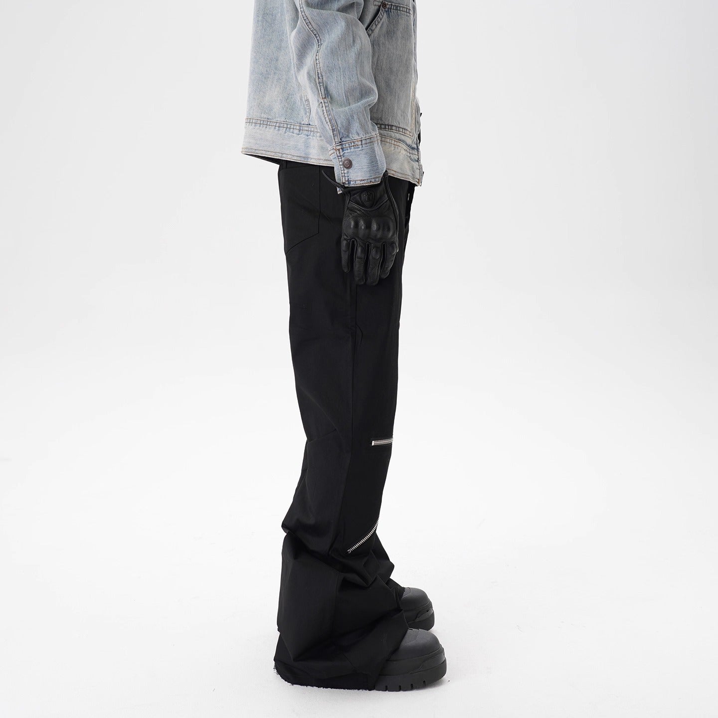 IAC | Black high cross denim pants